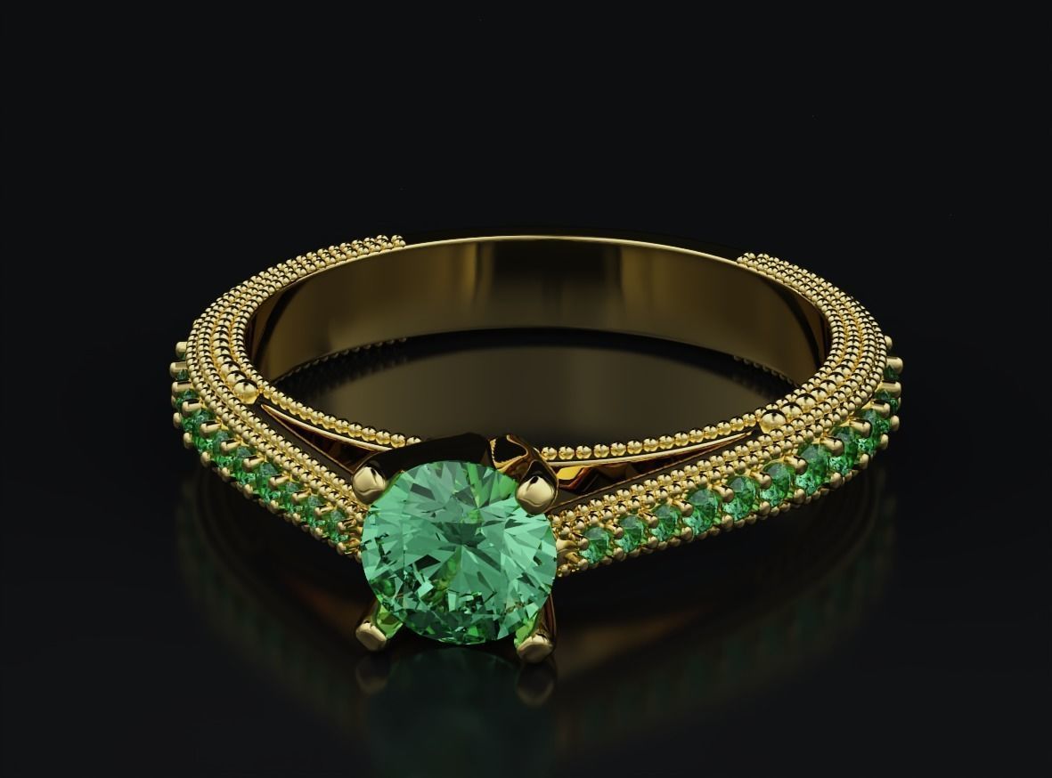 5mm diamond engagement ring 633 3D print model_4