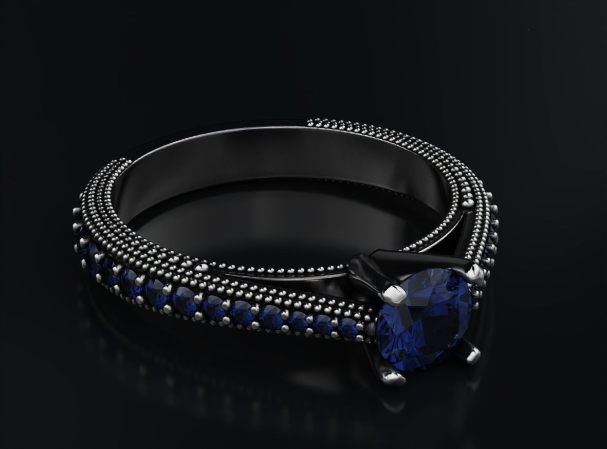 5mm diamond engagement ring 633 3D print model_6