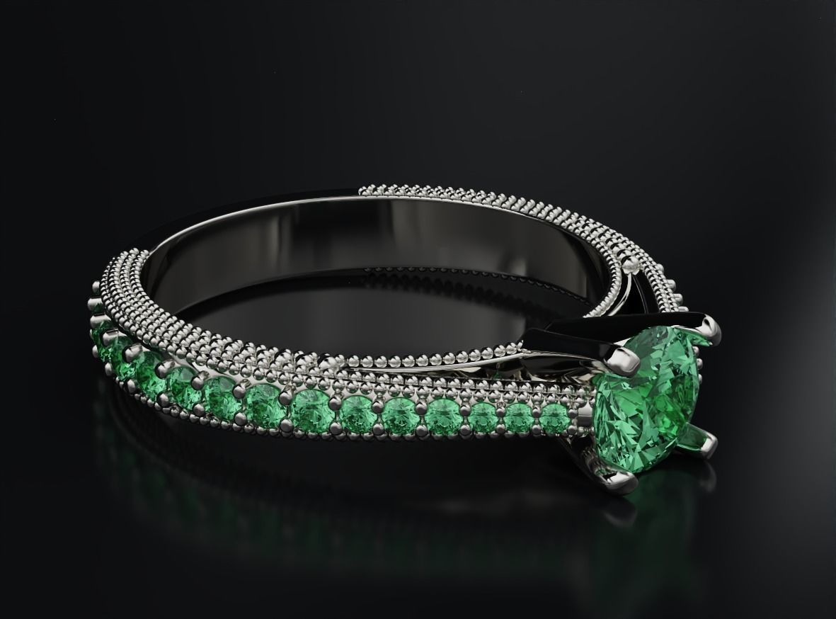 5mm diamond engagement ring 633 3D print model_5