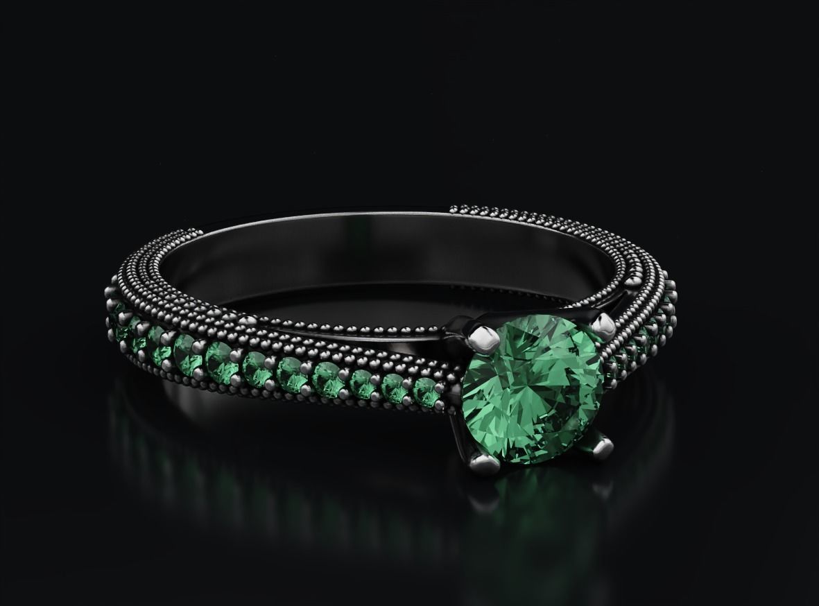 5mm diamond engagement ring 633 3D print model_7