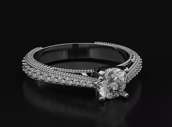 5mm diamond engagement ring 633 3D print model