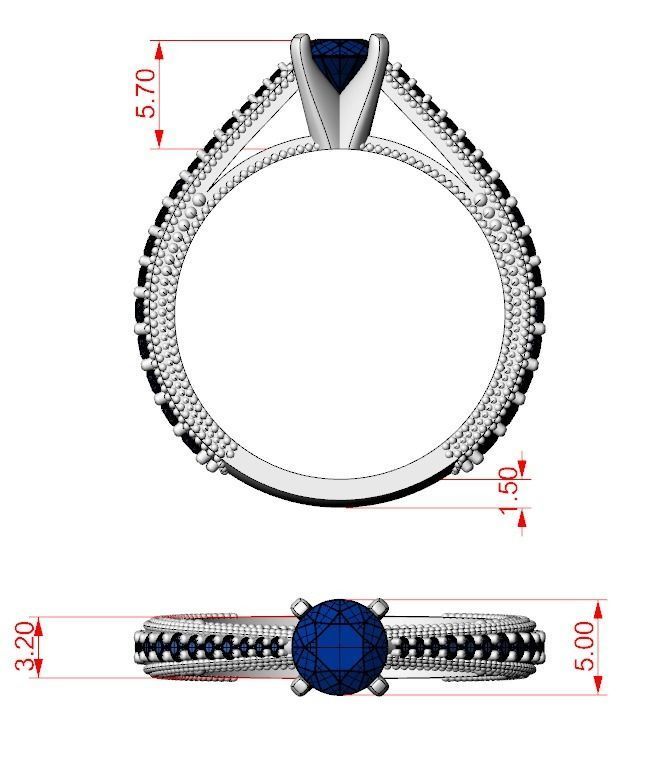 5mm diamond engagement ring 633 3D print model_14