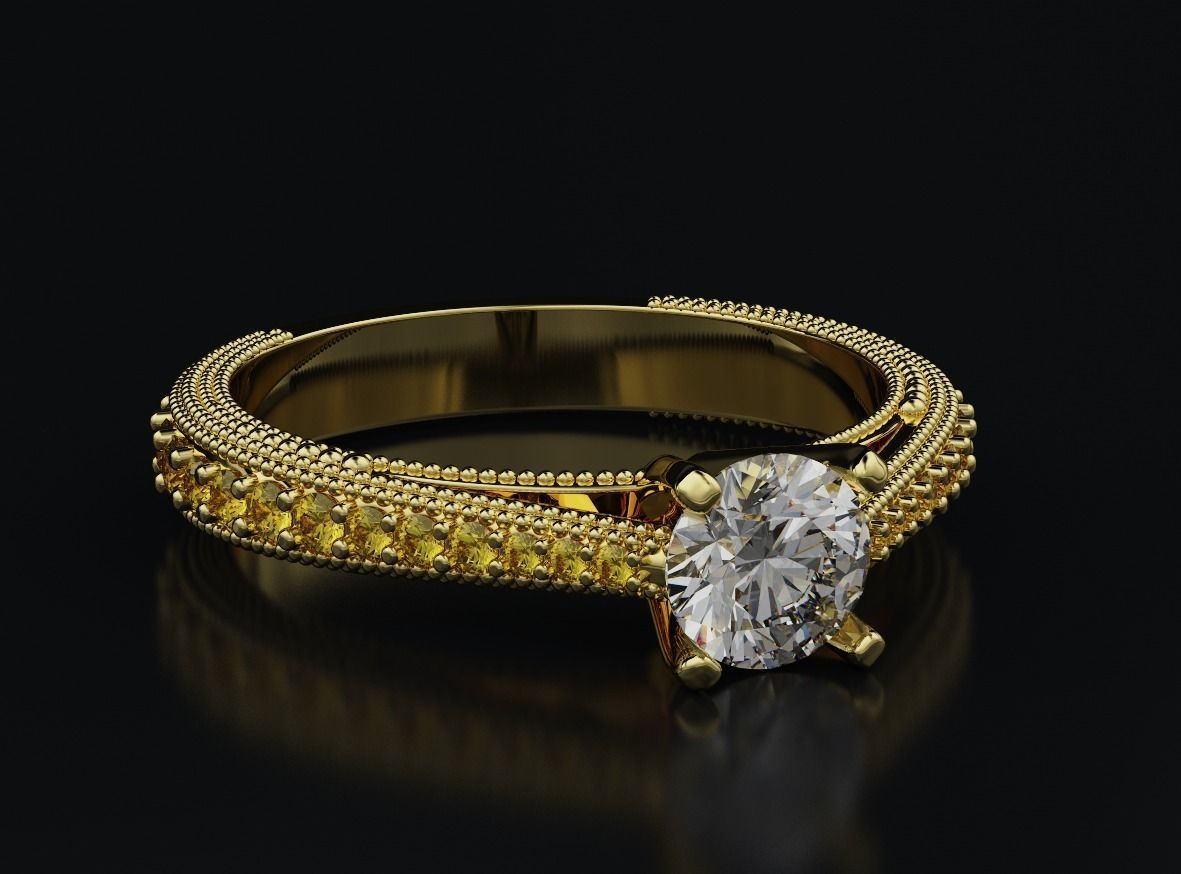 5mm diamond engagement ring 633 3D print model_9