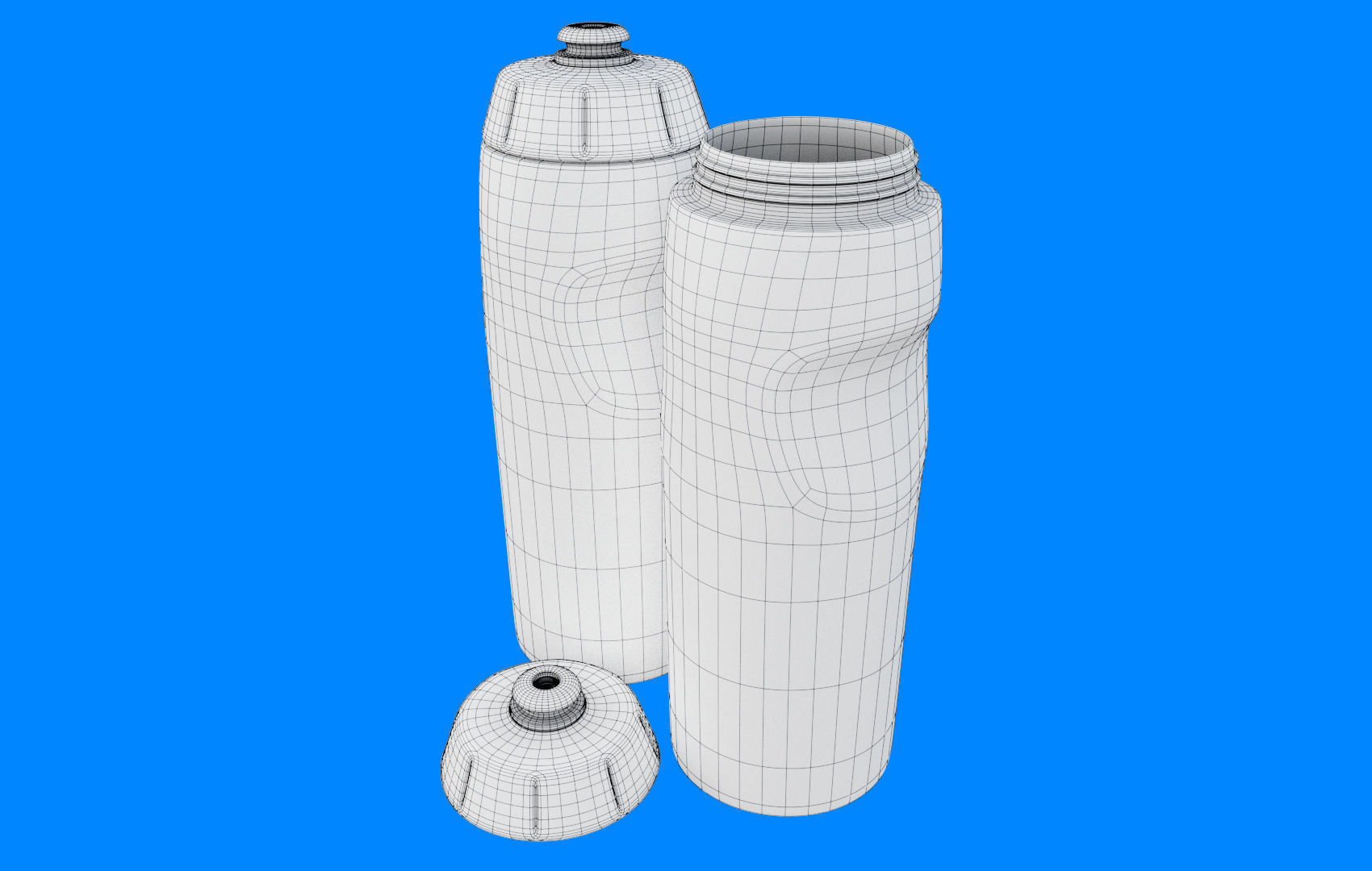 Yellow Water Bottle Low-poly 3D model_32