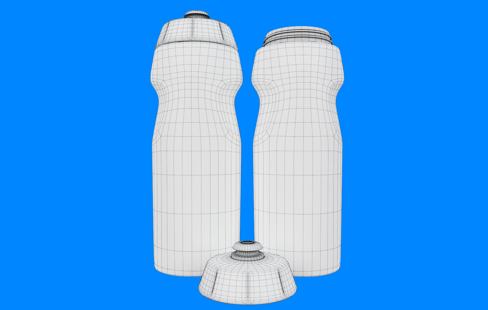 Yellow Water Bottle Low-poly 3D model_16