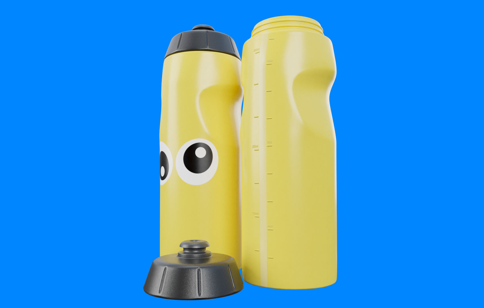Yellow Water Bottle Low-poly 3D model_1