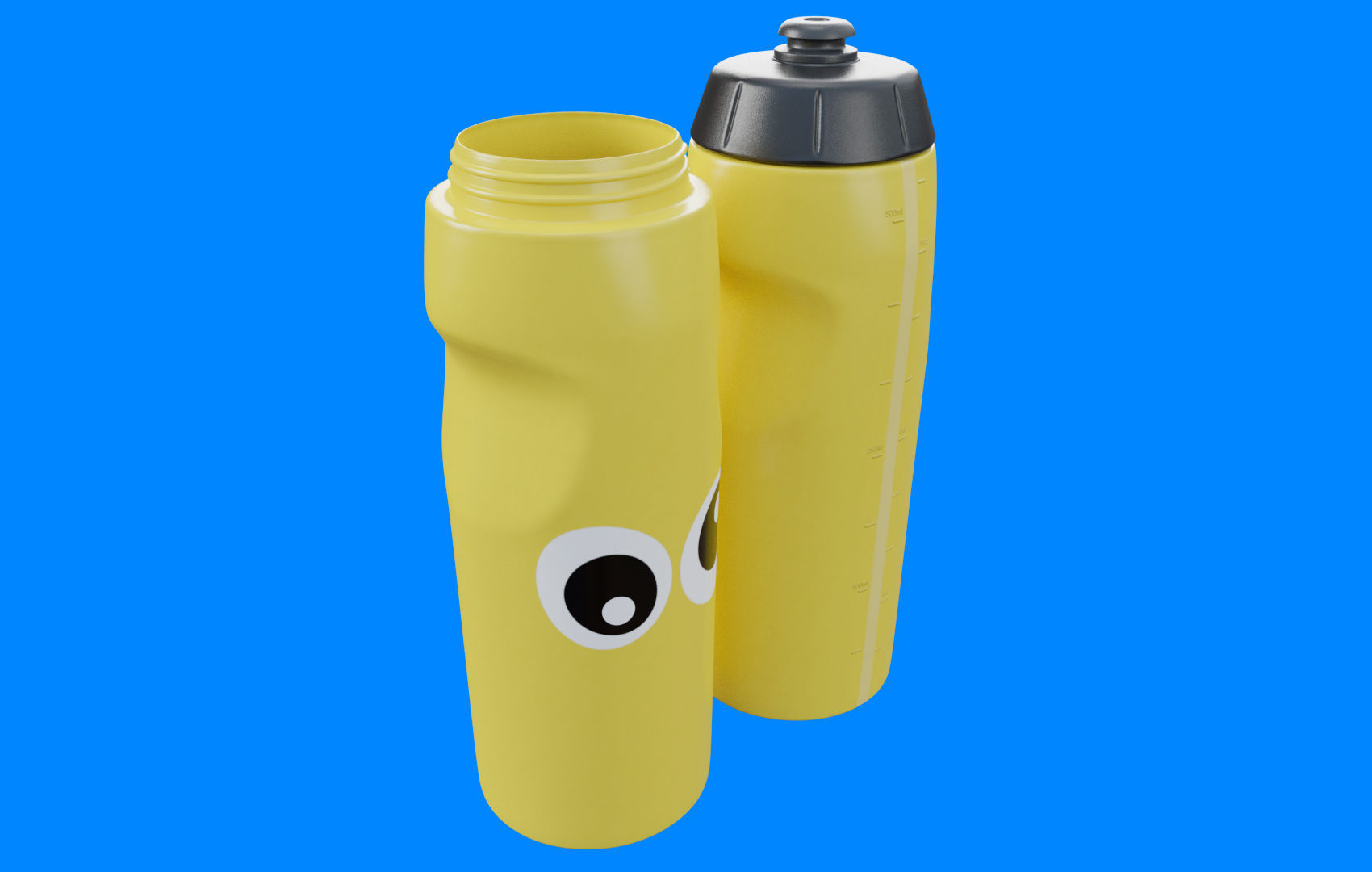 Yellow Water Bottle Low-poly 3D model_5