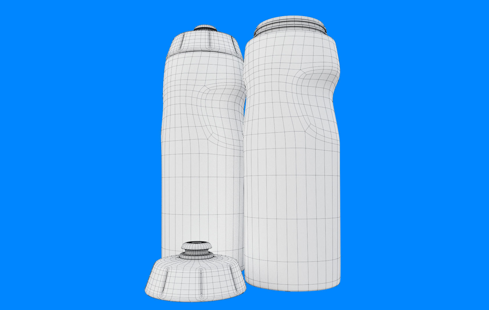 Yellow Water Bottle Low-poly 3D model_12