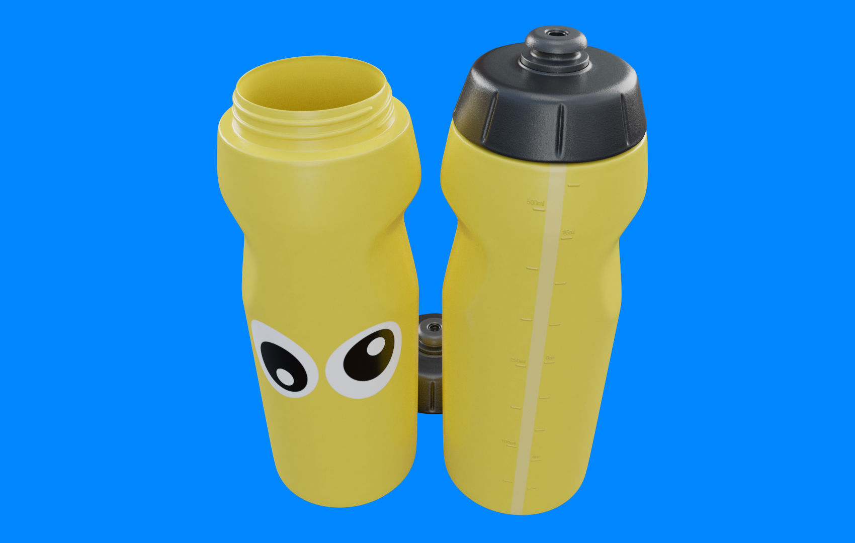 Yellow Water Bottle Low-poly 3D model_14