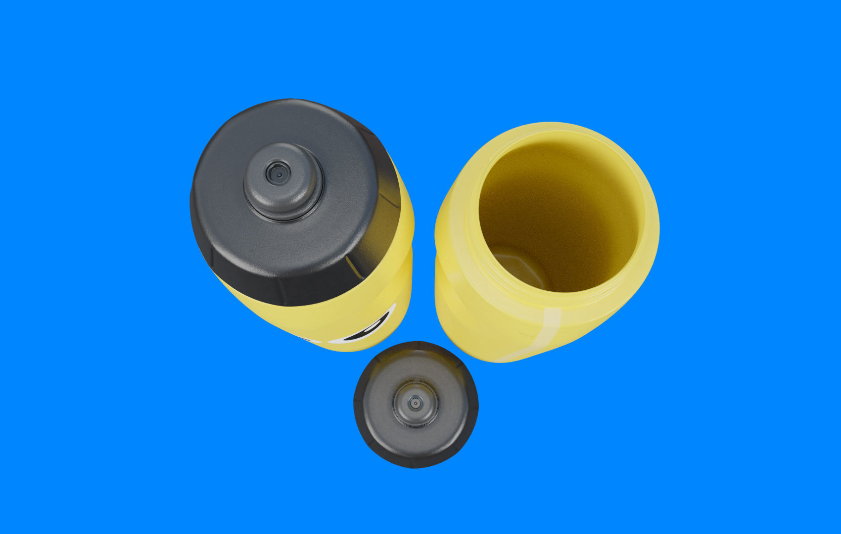 Yellow Water Bottle Low-poly 3D model_18