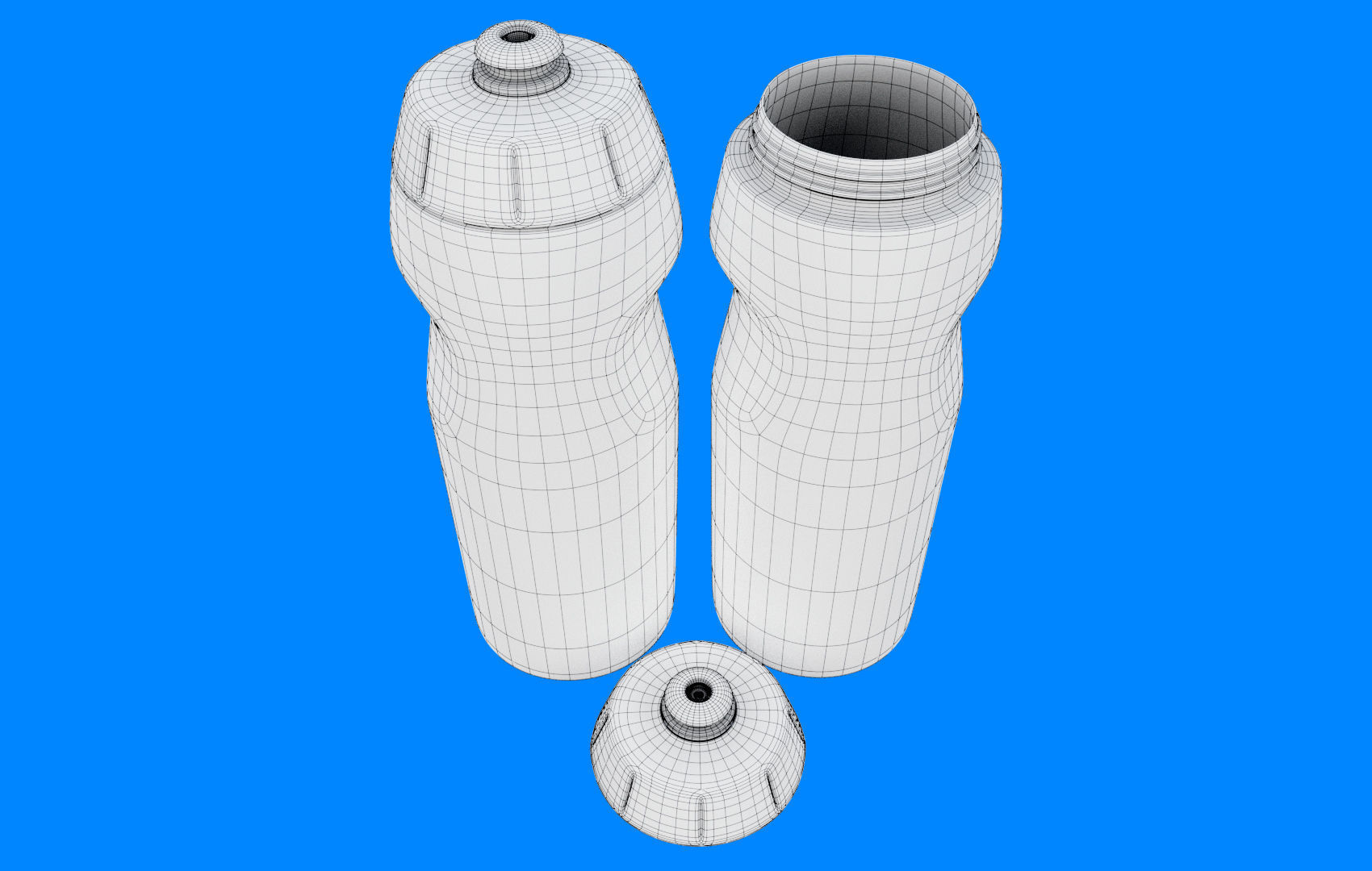 Yellow Water Bottle Low-poly 3D model_20