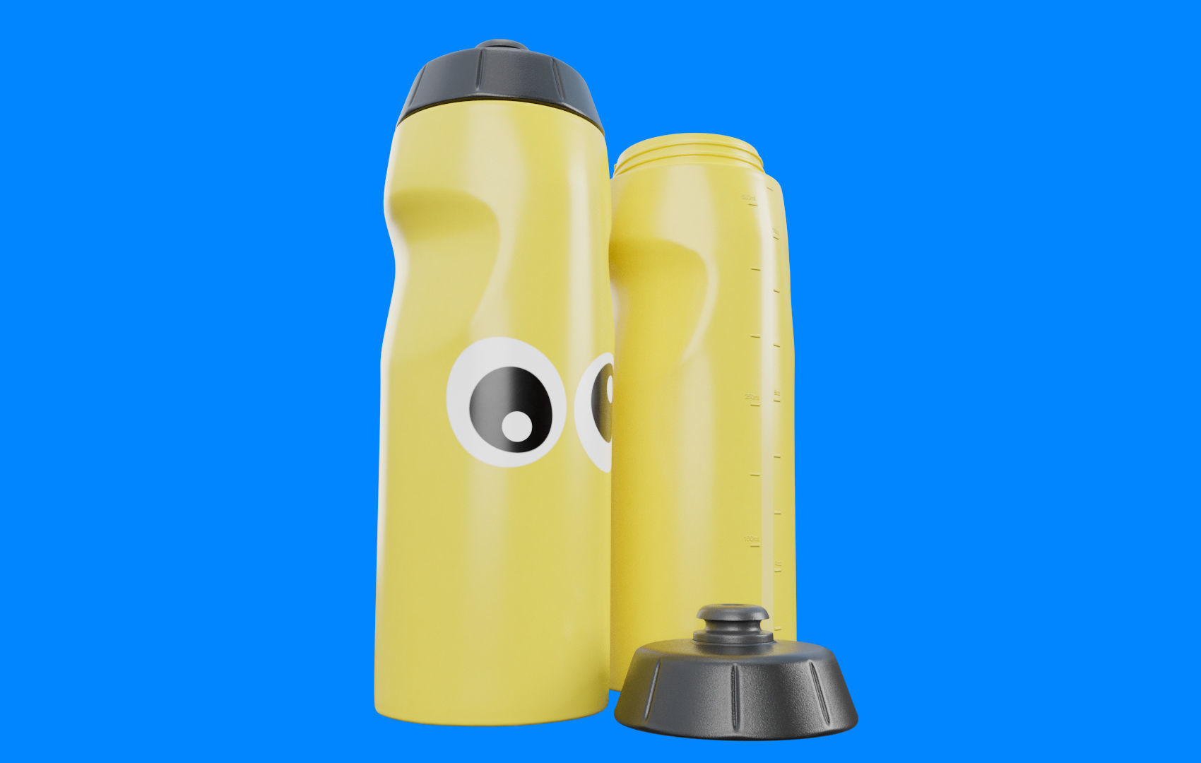 Yellow Water Bottle Low-poly 3D model_2