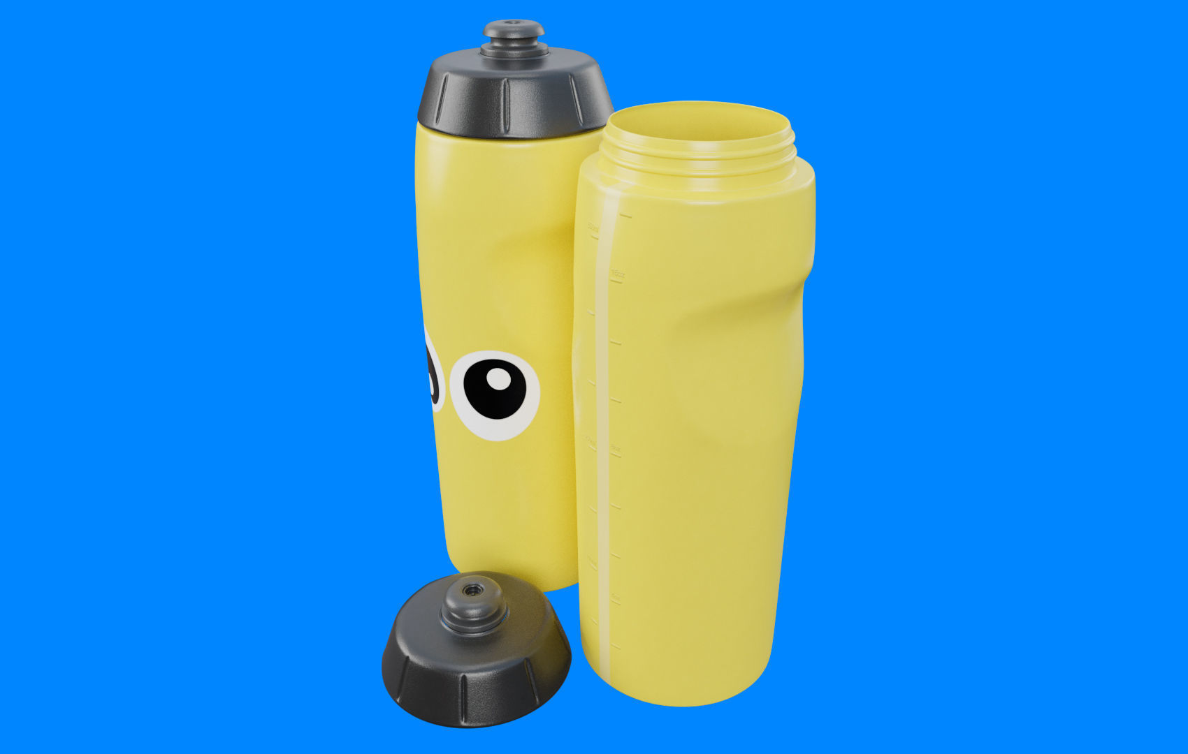Yellow Water Bottle Low-poly 3D model_6