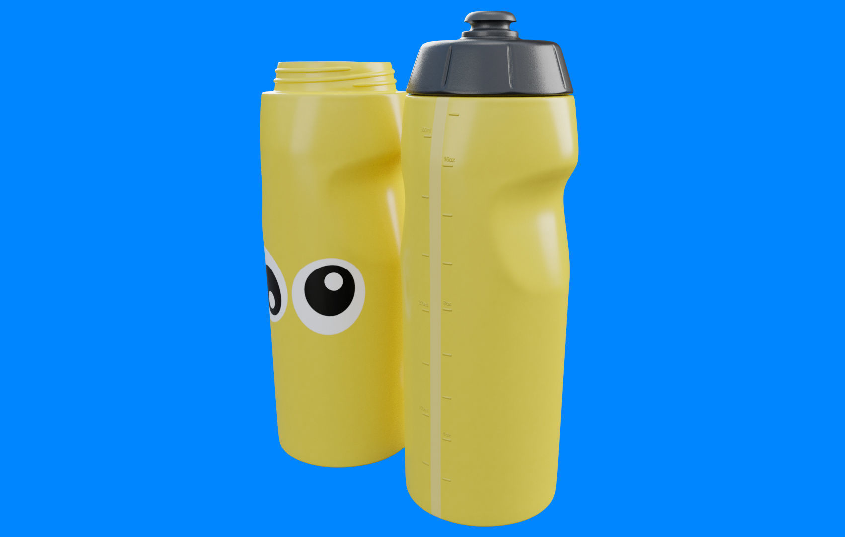 Yellow Water Bottle Low-poly 3D model_4