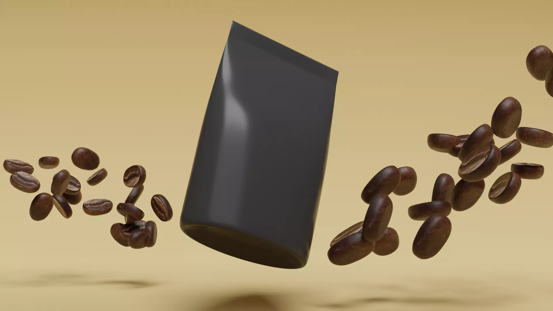 Coffee Bean Packaging 3D Model Stand Up Pouch Mockup PBR Low-poly 3D model