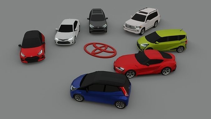 Toyota pack low poly 3D models Low-poly 3D model