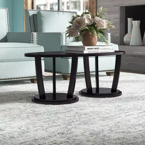 Newport Wood Abstract Coffee Table 3D model_0