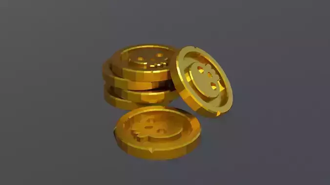 Pirate Coin 3D Lowpoly Model