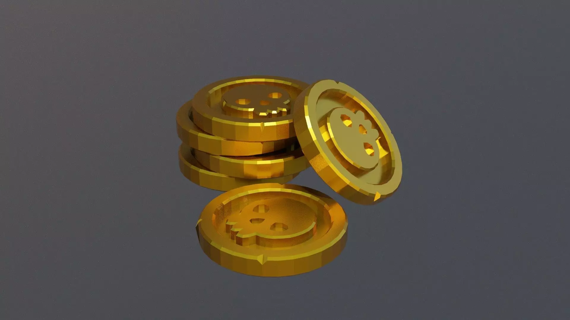 Pirate Coin 3D Lowpoly Model Free low-poly 3D model_0