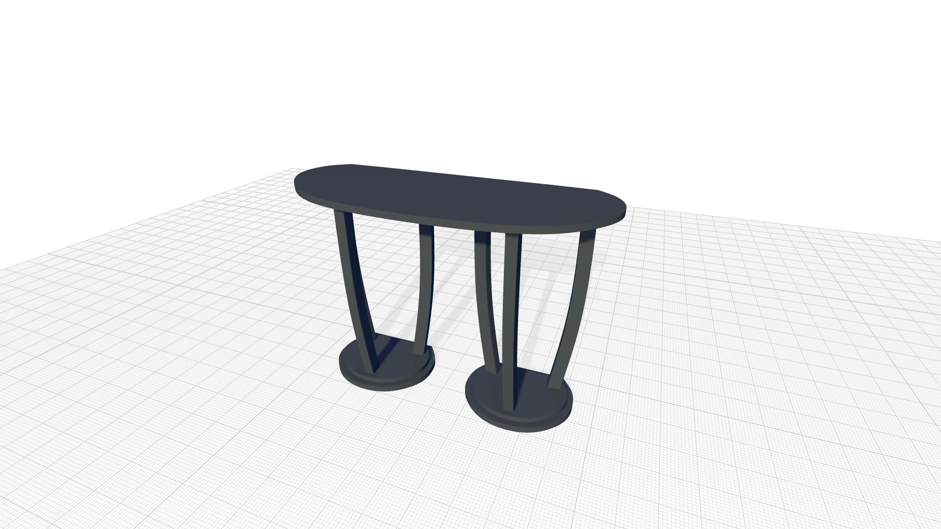 Newport Console Table 3D model_4