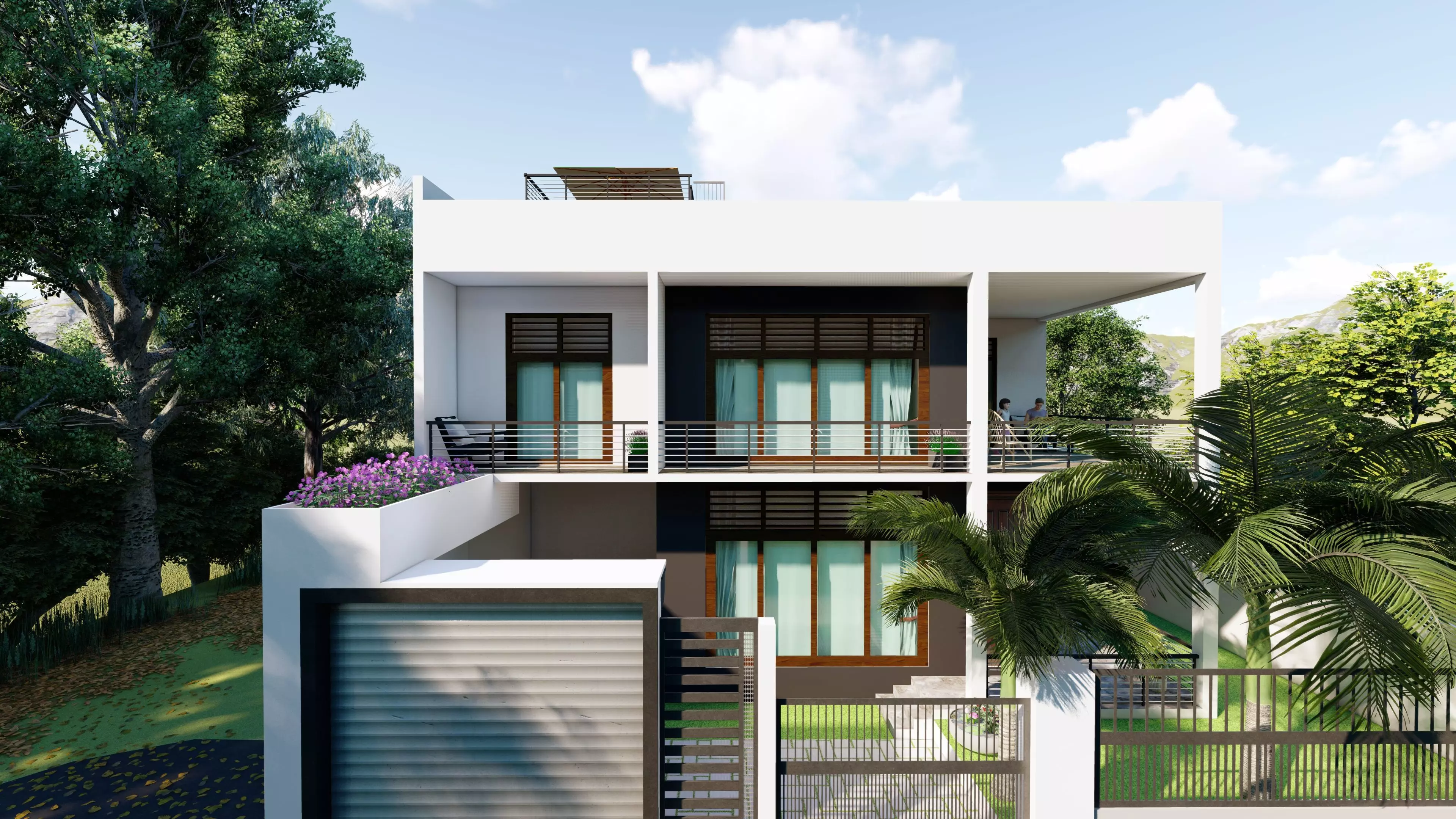 Modern House Low-poly 3D model