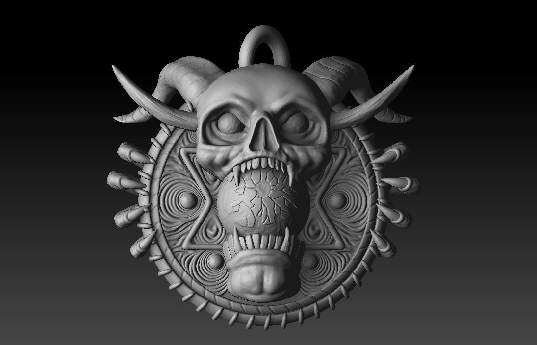 Skull pendant 3D print model_1