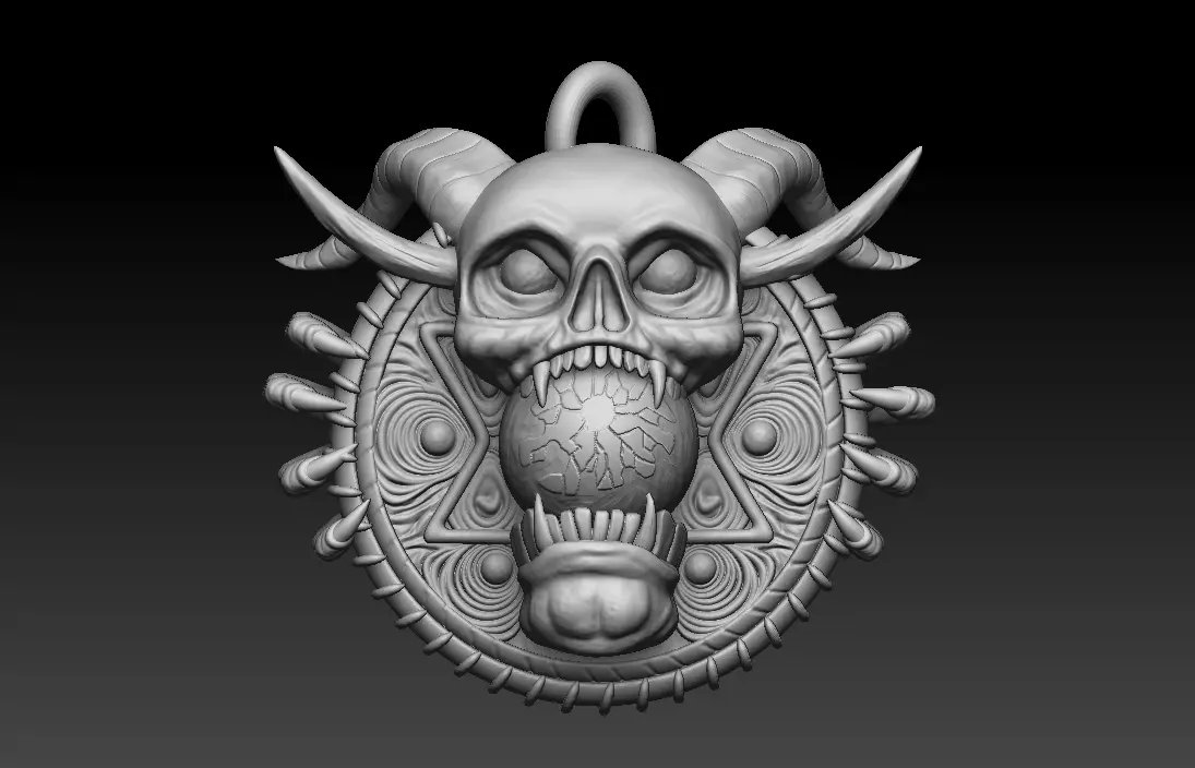 Skull pendant 3D print model_0