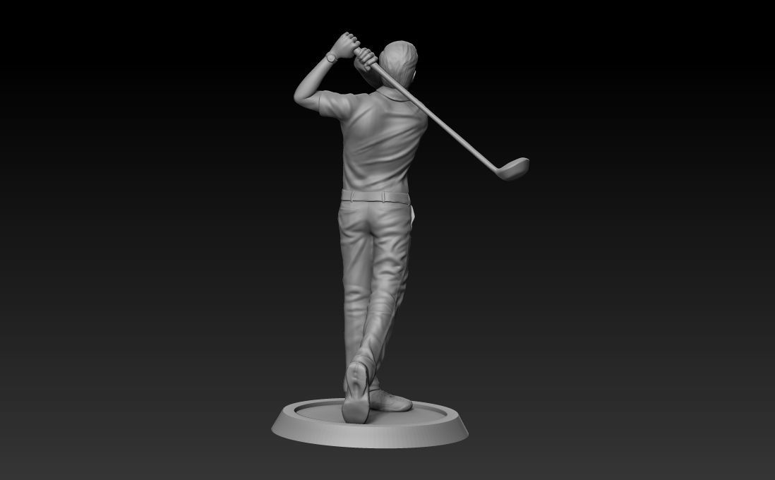 Golf statue 3D print model_1