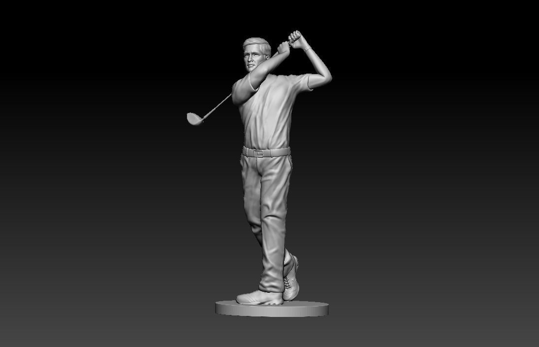 Golf statue 3D print model_4