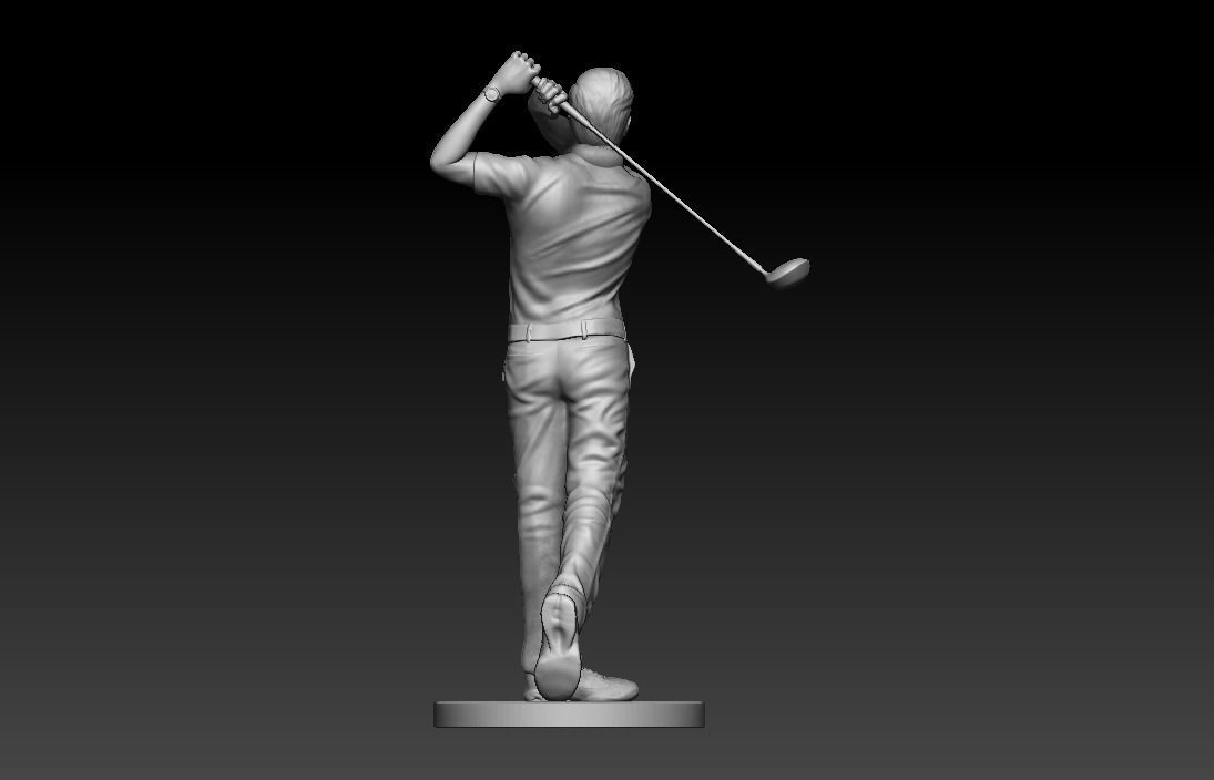 Golf statue 3D print model_5