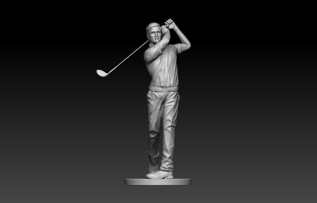 Golf statue 3D print model_3