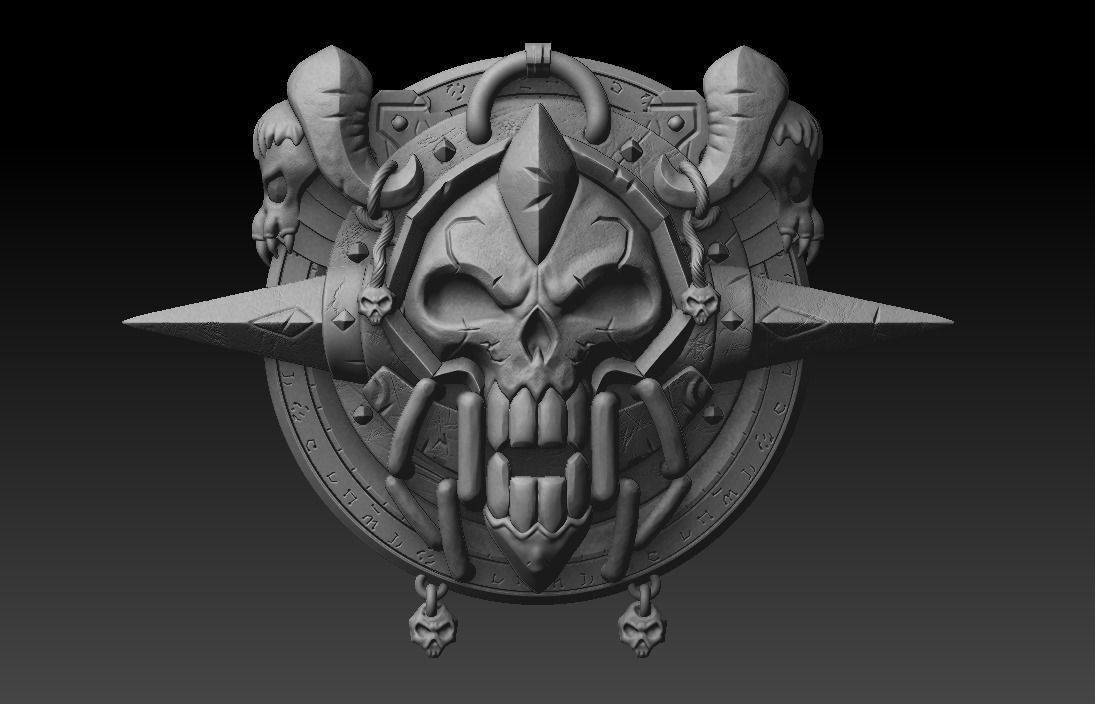 WOW crest pendant 3D print model_1