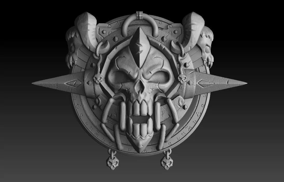 WOW crest pendant 3D print model_0