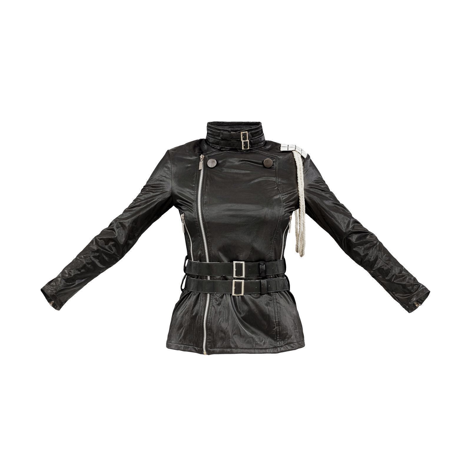 Belted Rope Vinyl Jacket 3D model_1