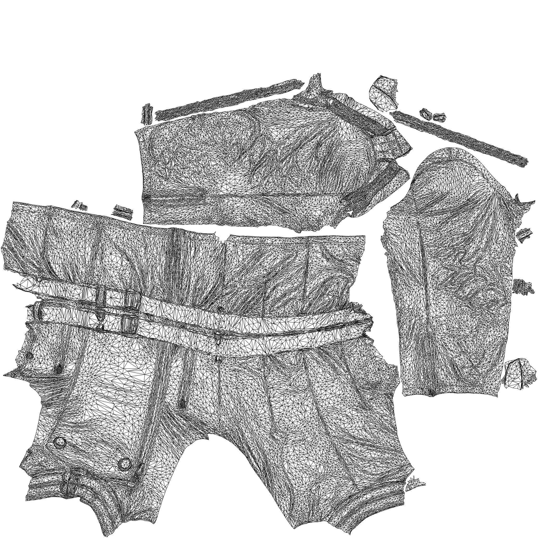 Belted Rope Vinyl Jacket 3D model_8