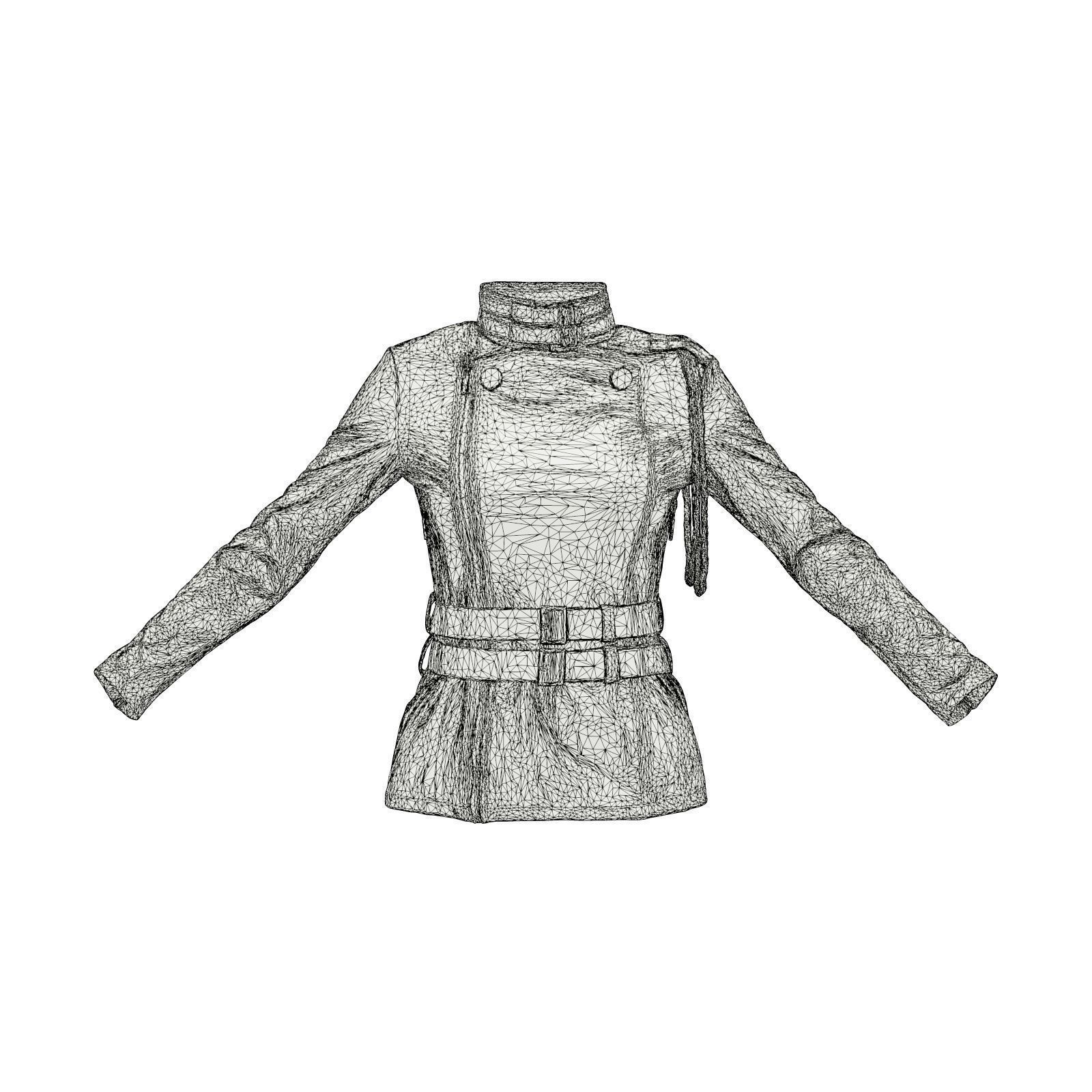 Belted Rope Vinyl Jacket 3D model_6