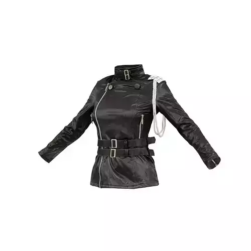 Belted Rope Vinyl Jacket 3D model
