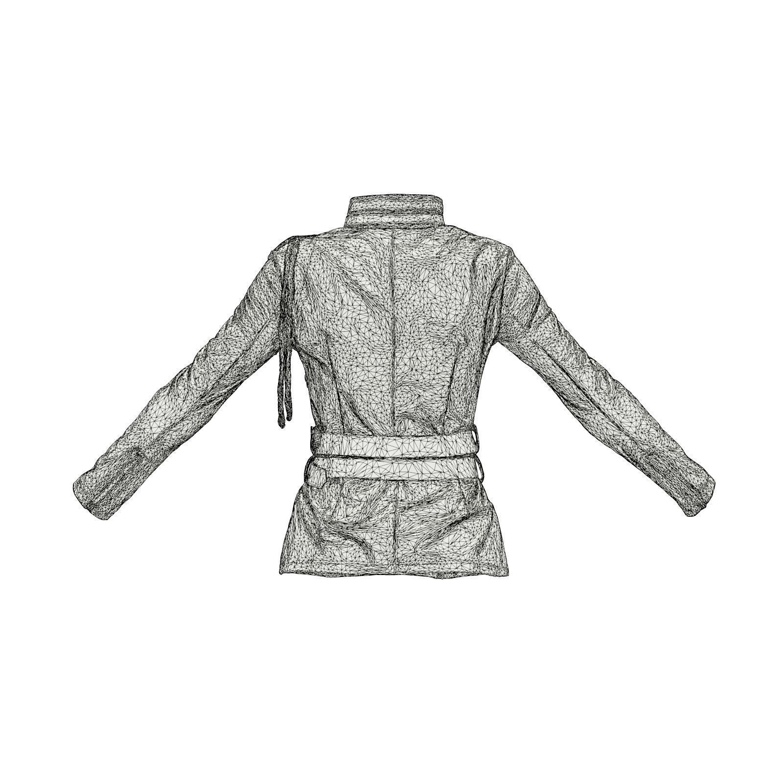 Belted Rope Vinyl Jacket 3D model_7