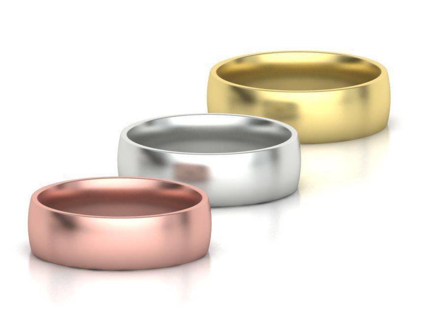 Traditional Court Wedding Band 6mm wide 4-13US sizes 3D print model_1