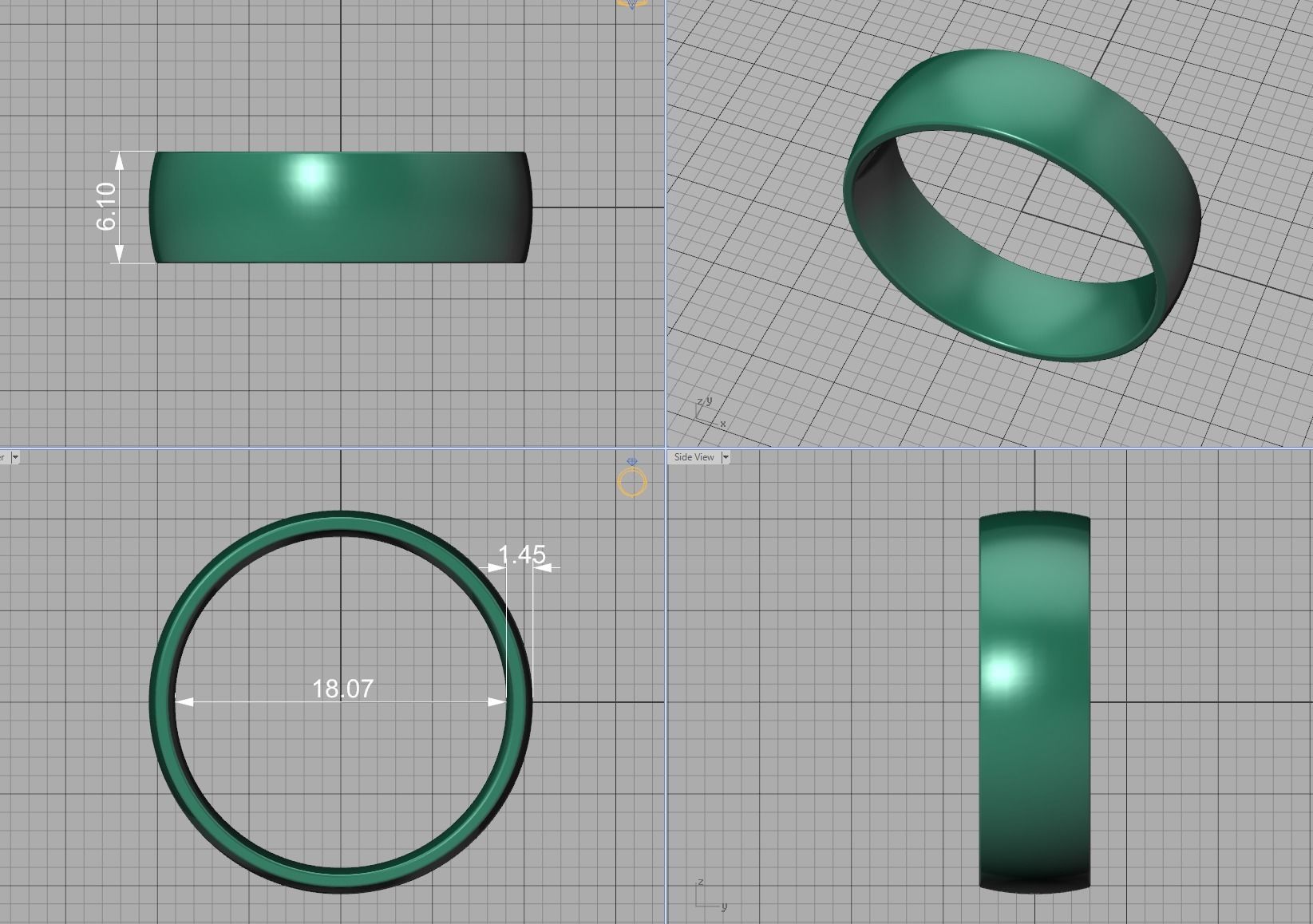 Traditional Court Wedding Band 6mm wide 4-13US sizes 3D print model_12