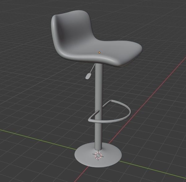 Bar Stool Low-poly 3D model_12