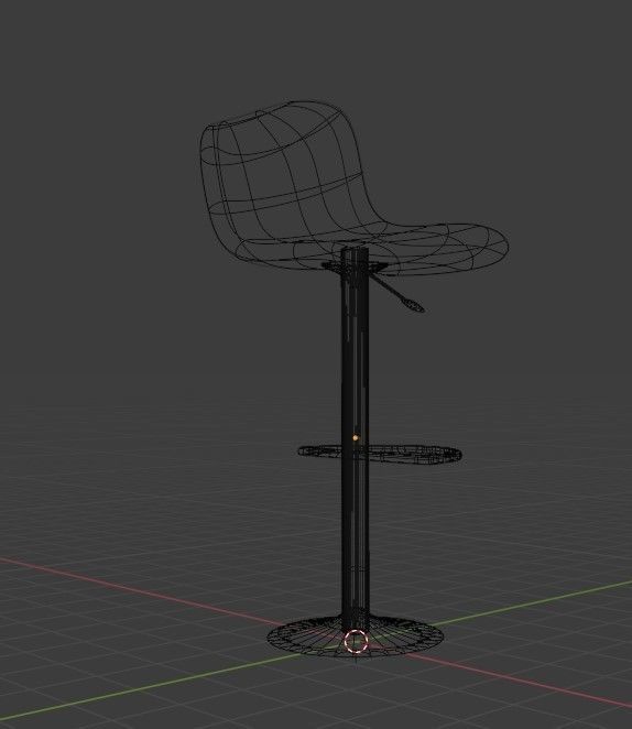 Bar Stool Low-poly 3D model_6