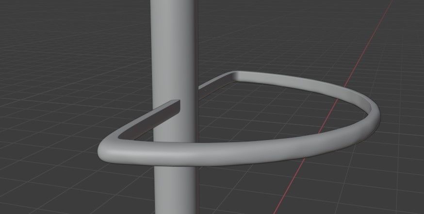 Bar Stool Low-poly 3D model_8