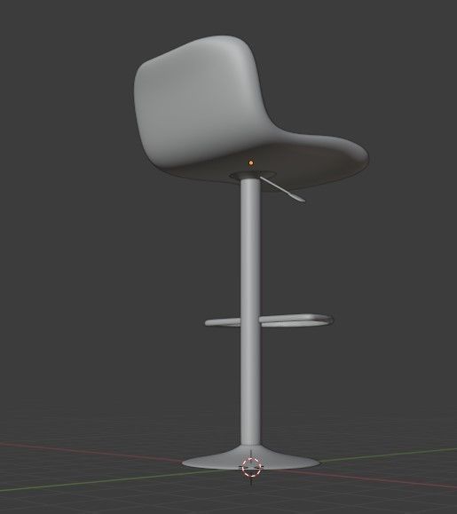 Bar Stool Low-poly 3D model_4