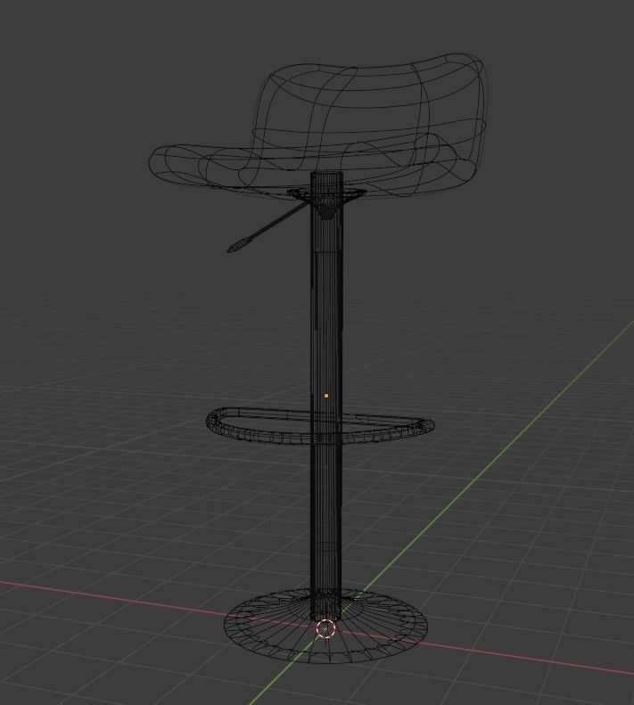 Bar Stool Low-poly 3D model_10