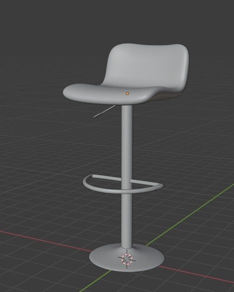 Bar Stool Low-poly 3D model_11