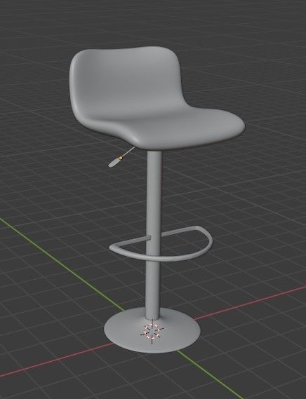 Bar Stool Low-poly 3D model_18