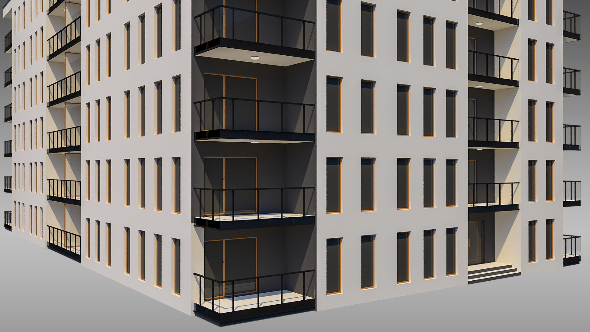 Apartment Building 007 3D model_5