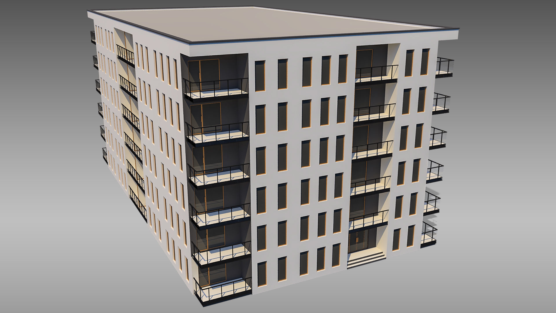 Apartment Building 007 3D model_8