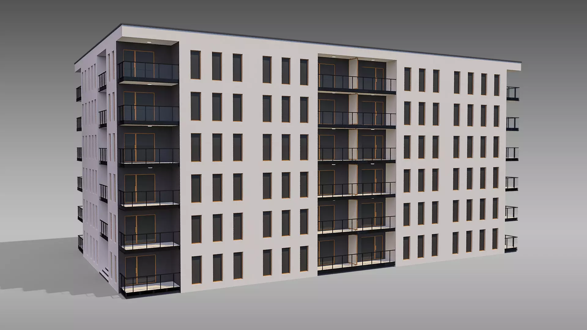 Apartment Building 007 3D model_0